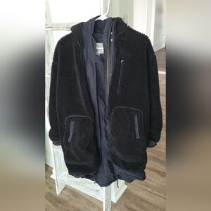Anthropologie Black Textured Jacket with Branded Label